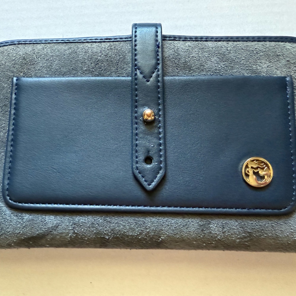 Spartina 449 Navy and Gray Wallet with Gold Accent